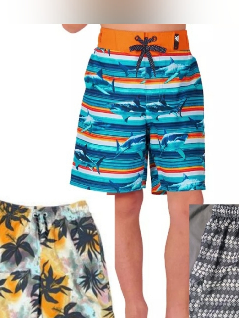 BUNDLE OF 3 BOYS SWIMSUITS/BOARD SHORTS WONDER NATION Size L(10-14)